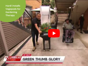 Video still image of Hardi Aged Care Green Thumb Glory report on A Current Affair.